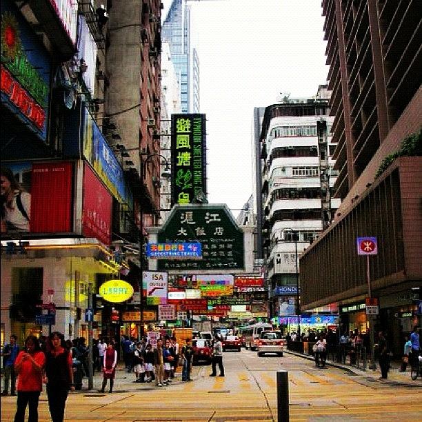 Hong Kong Street Photograph by Lou Garou