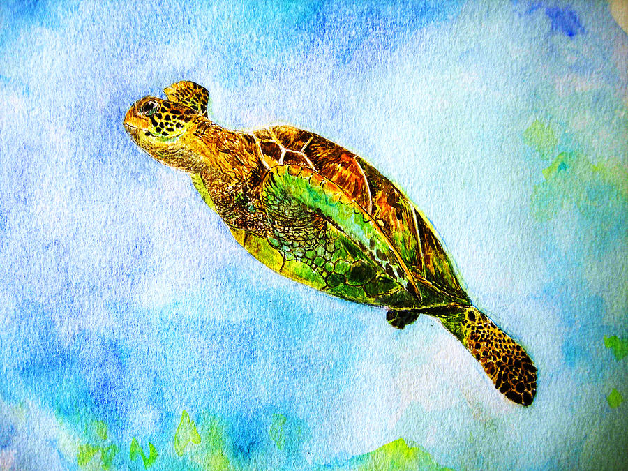 Honu Girl Painting By Tamara Tavernier 