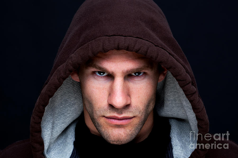Portrait Photograph - Hooded man by Richard Thomas