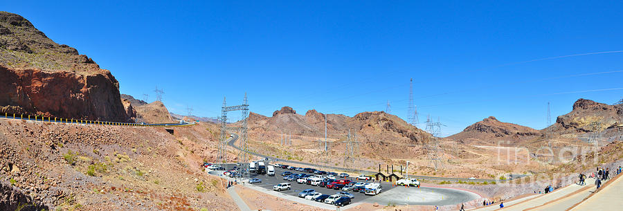Visitors parking lot for Great Bridge at Hoover Dam Photograph by Dejan Jovanovic