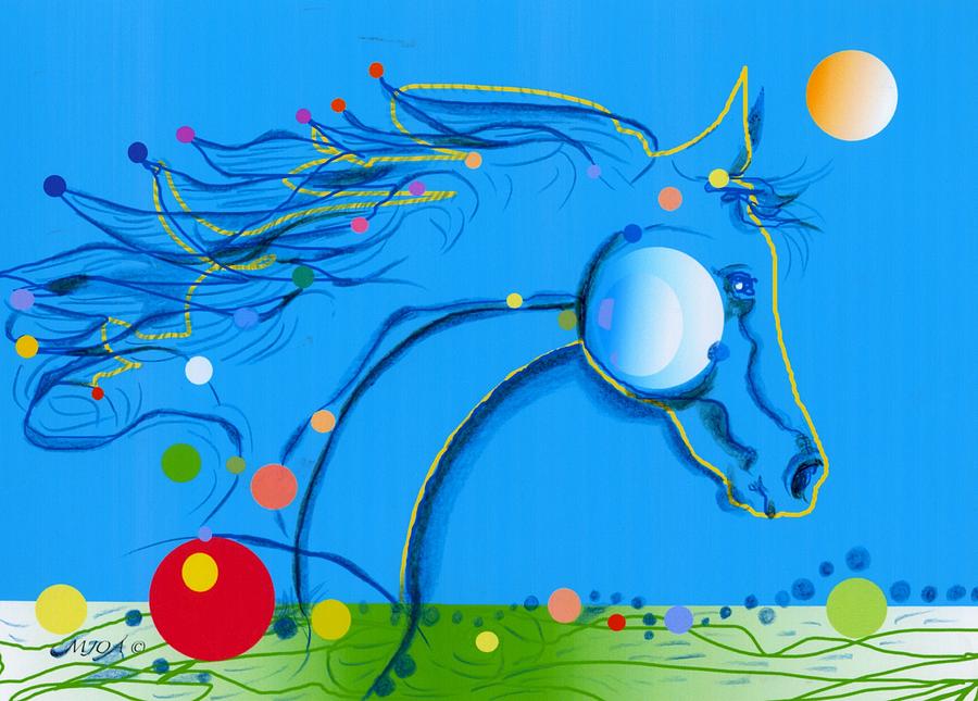 Horse Abstract Digital Art by Mary Armstrong