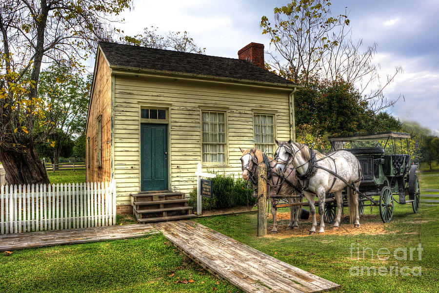 Horse and buggy in front of house Photograph by Dan Friend