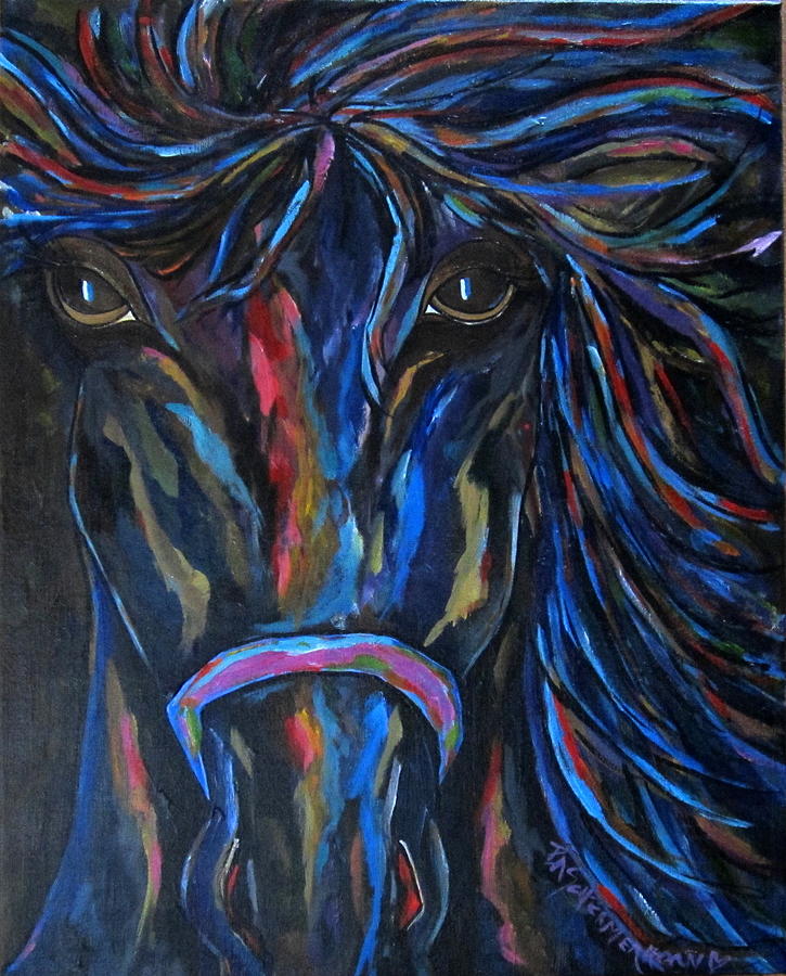 Horse in Contrast Painting by Patti Schermerhorn