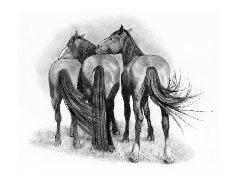 Horse Love Drawing by Joyce Geleynse