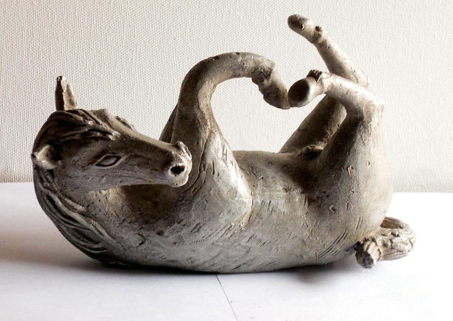Aluminum Sculpture - Horse on Ground by Manish Verma Aluminum Sculpture - Horse on Ground by Manish Verma