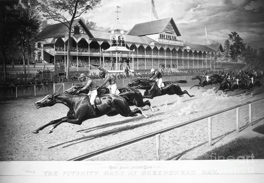 Horse Racing, 1889 Photograph by Granger
