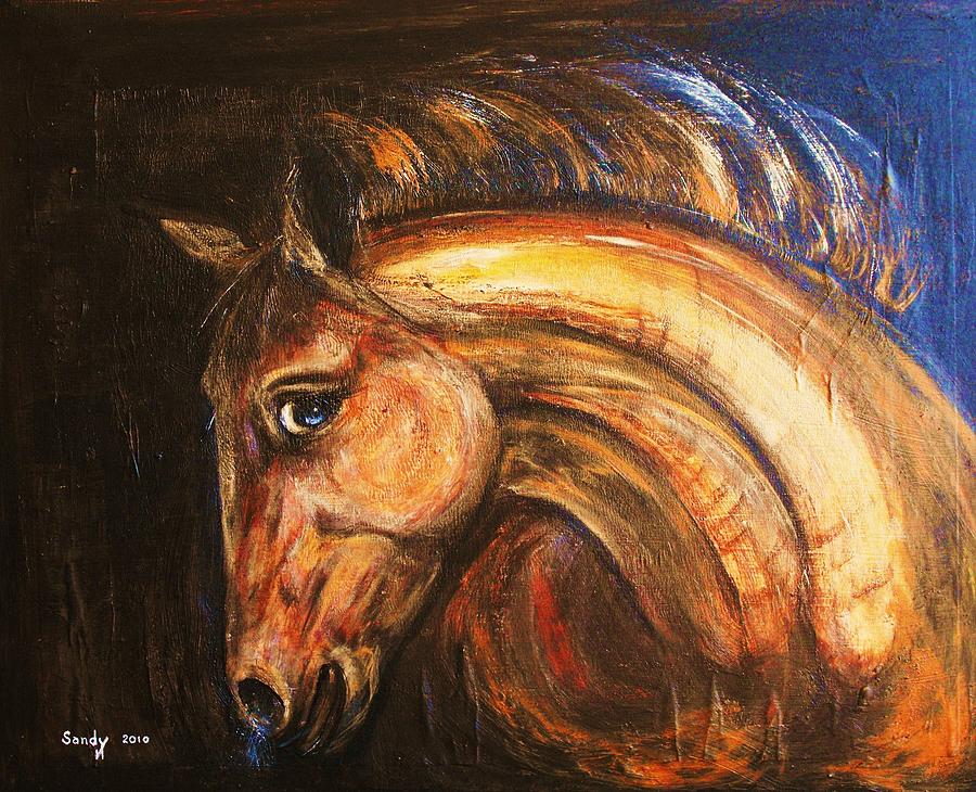 Horse Painting - Horse Throat by Sandra Nelson