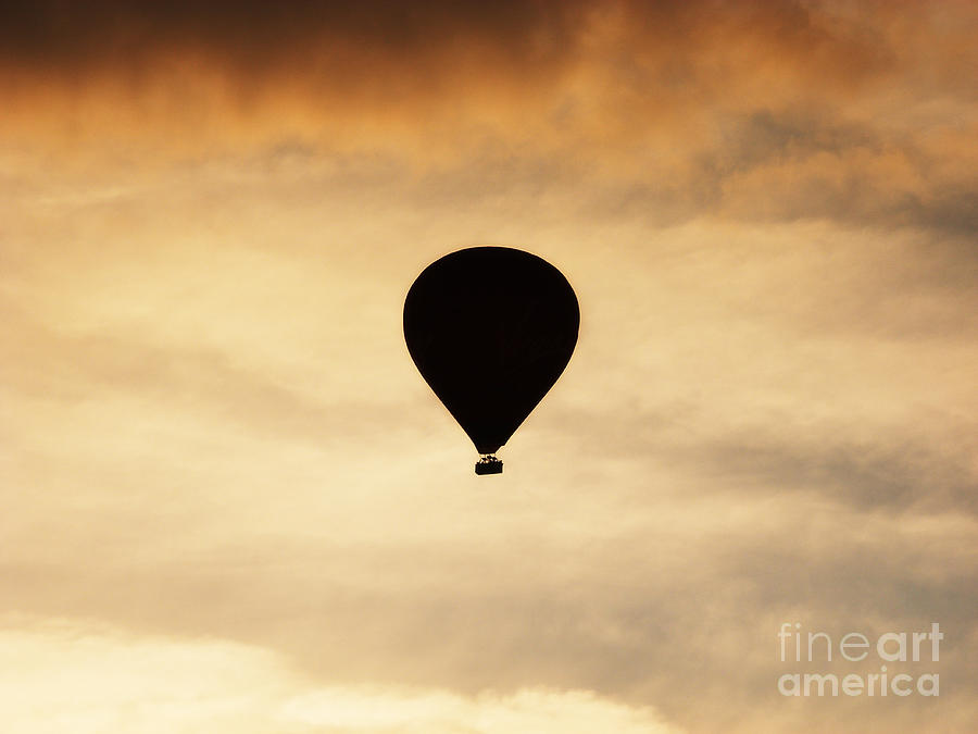 Sunset Photograph - Hot air balloon at dusk by Pixel Chimp