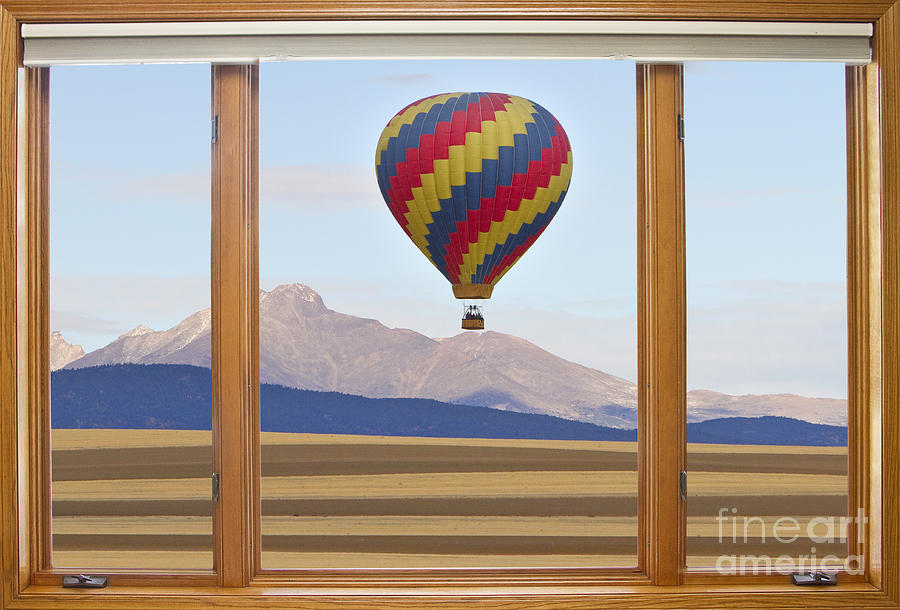 Hot Air Balloon Colorado Wood Picture Window Frame Photo Art Vie Photograph by James BO Insogna