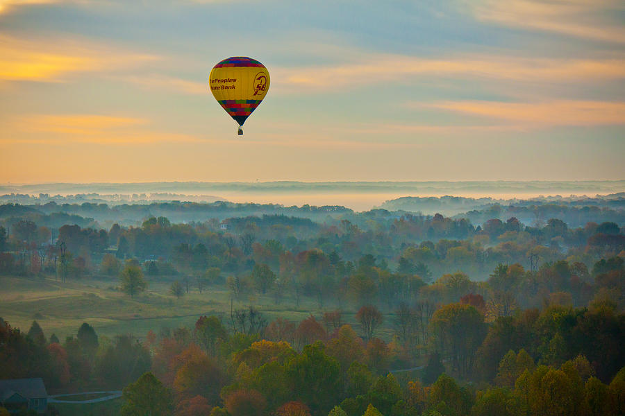 Hot Air Balloon in Fall Colors Photograph by Anthony Doudt