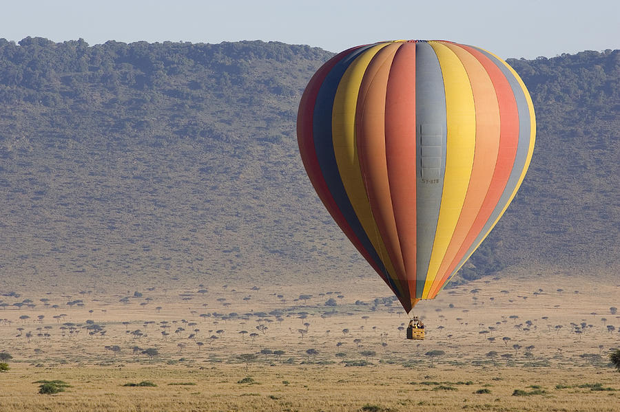 Hot Air Balloon Over Savanna Masai Mara Photograph by Suzi Eszterhas