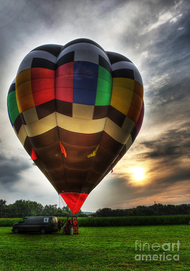 Hot Air Ballooning at Dusk - Hot Air Balloon  Photograph by Lee Dos Santos