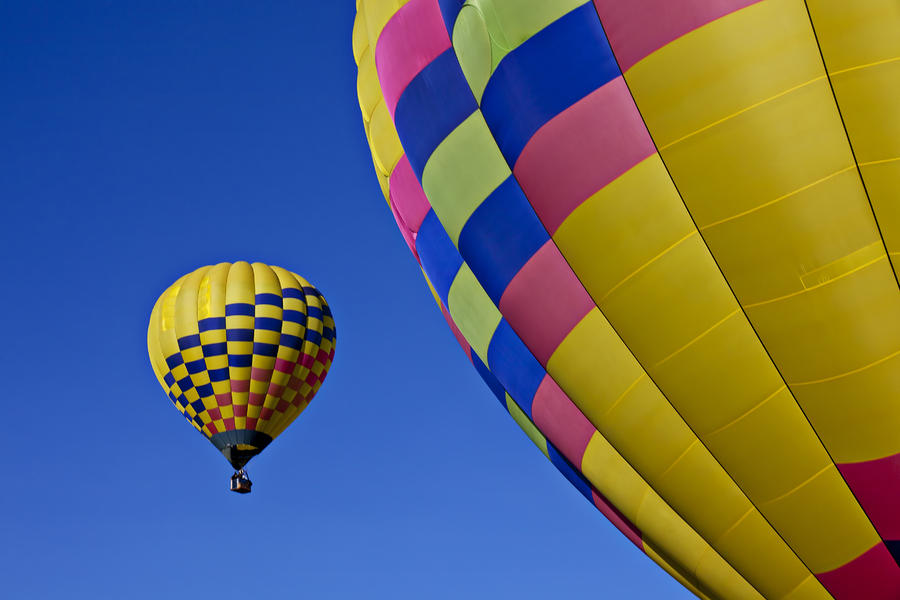 Space Photograph - Hot air balloons by Garry Gay