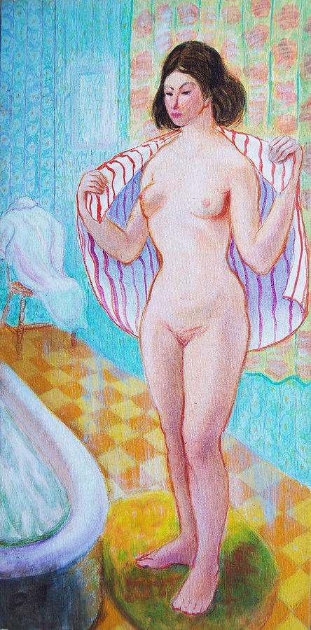 Nude Painting - Hot Bath by Aileen Markowski