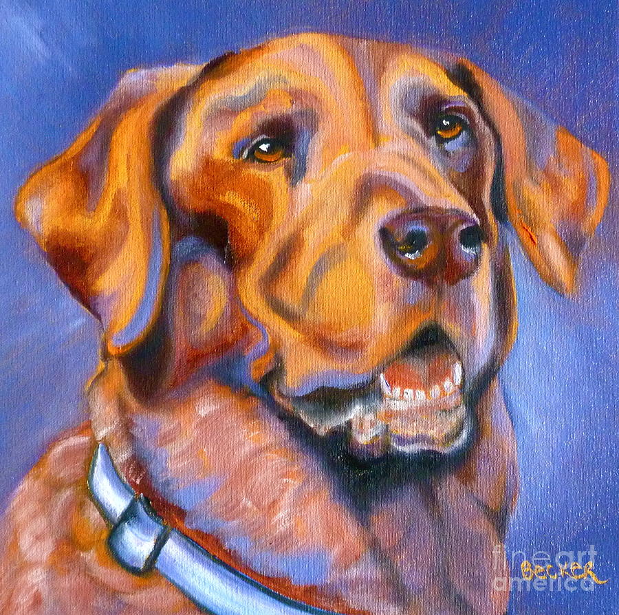Hot Chocolate Lab Painting by Susan A Becker