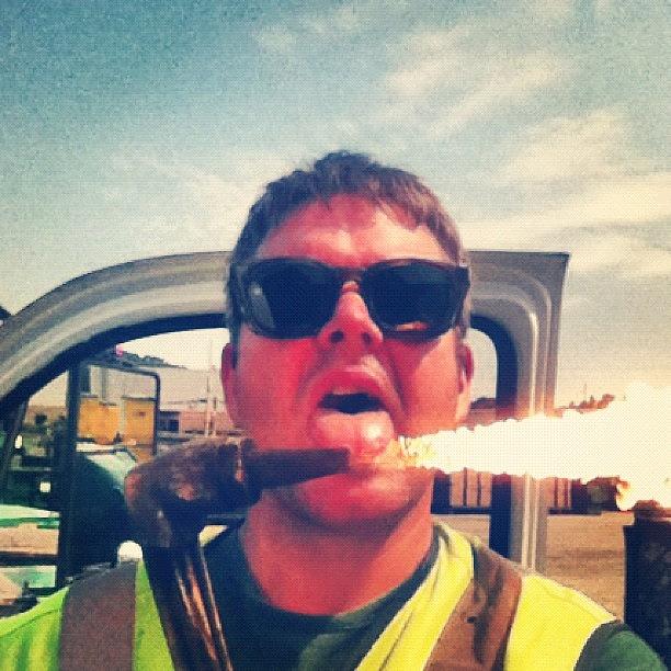 Torching Photograph - Hot Out Today.. #torch #fire #tongue by Charles Dowdy