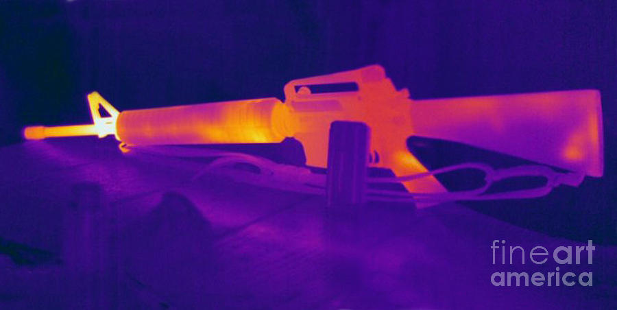 Thermogram Photograph - Hot Rifle by Ted Kinsman