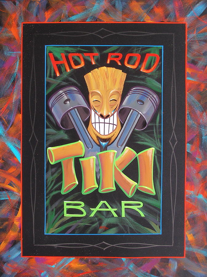 Hot Rod Tiki Bar Painting by Alan Johnson