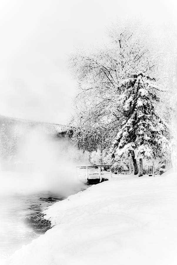 Black And White Photograph - Hot Springs in Winter by Thomas Payer