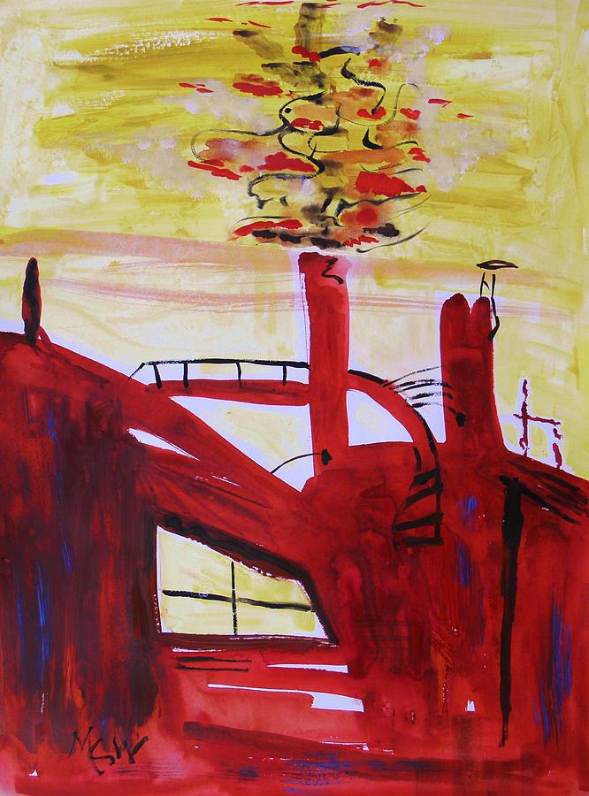 Hot Steel Stack Painting by Mary Carol Williams