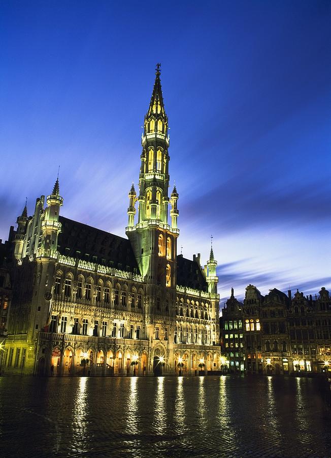 Hotel De Ville And Grand Place Photograph by Axiom Photographic