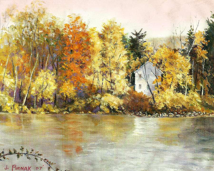 House by the River Painting by John Pirnak