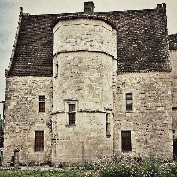 Vintage Photograph - #house #facade #stonehouse #tower #roof by Val Lao