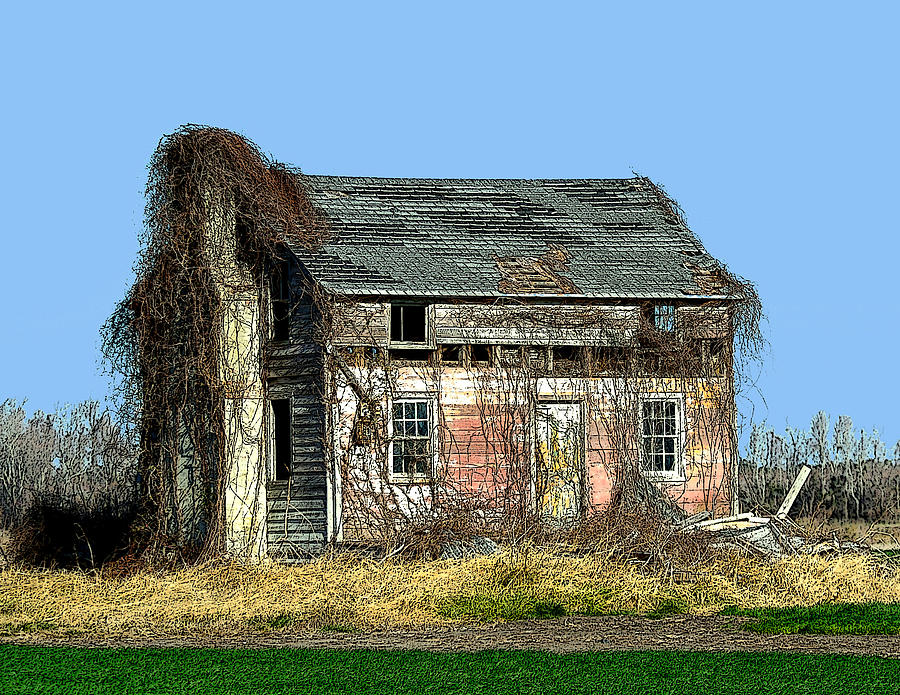 Landscape Photograph - House in a Field by Mike Kennedy