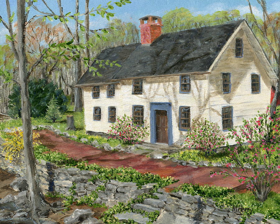 House in Carversville Painting by Margie Perry