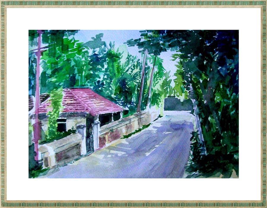 House in Konkan Painting by Dr Prajakt Thakoor