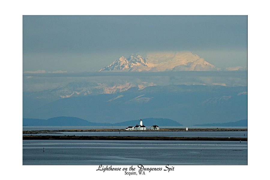 Dungeness Spit Lighthouse - Mt. Baker - Washington Photograph by Marie Jamieson