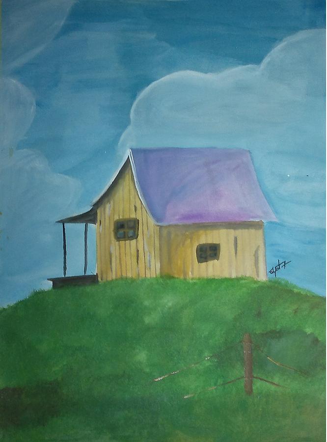 House On A Hill Painting by Pink A