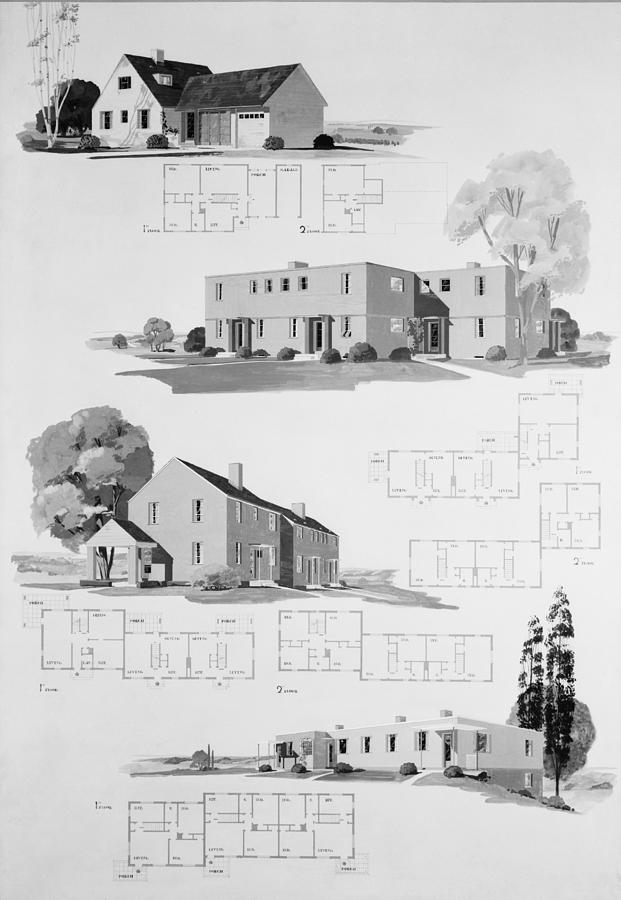 Cleveland Photograph - House Plans For Resettlement Project by Everett