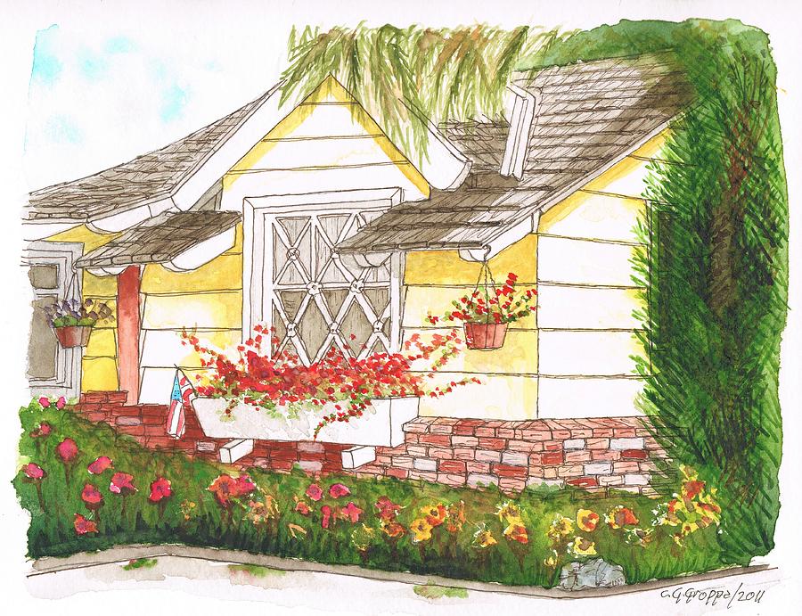 House with garden in Bel Air - Hollywood Hills - California Painting by Carlos G Groppa