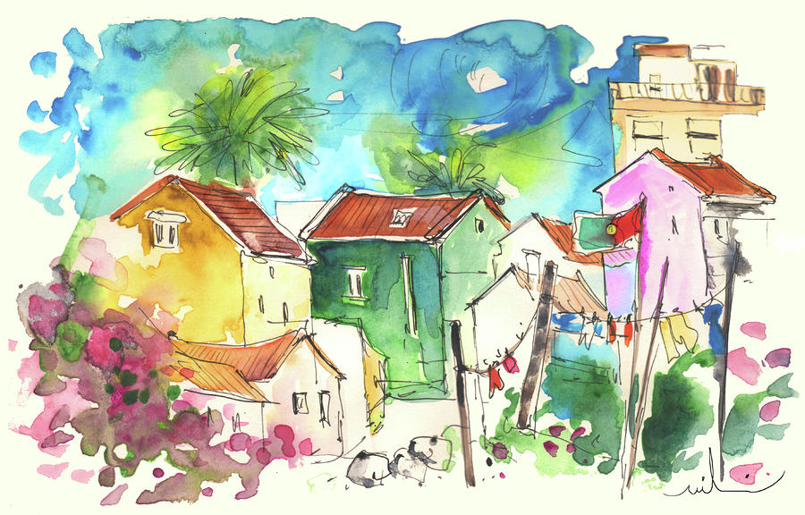 Houses in Peniche in Portugal 03 Painting by Miki De Goodaboom