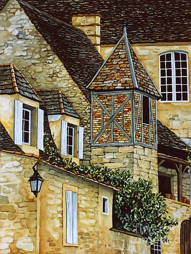 Houses in Sarlat Painting by Scott Nelson