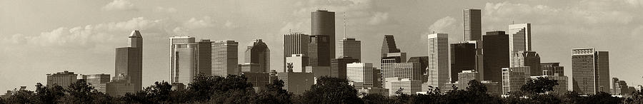 Houston Photograph - Houston Skies Black and White by Joshua House