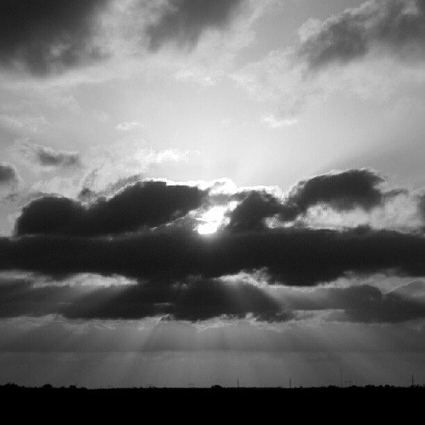 Sunset Photograph - Houston Sunset In Black And White by James Granberry