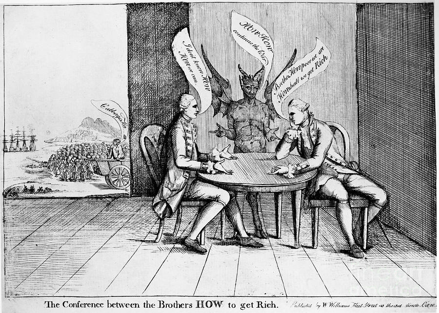 Howe Brothers Cartoon, 1776 Photograph by Granger