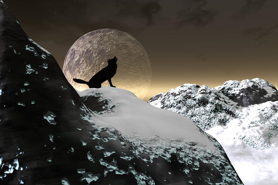 Howling at the wind Digital Art by Claude McCoy