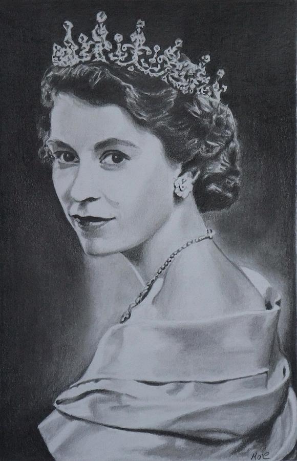 HRM Queen Elizabeth II Drawing by Mike OConnell Pixels