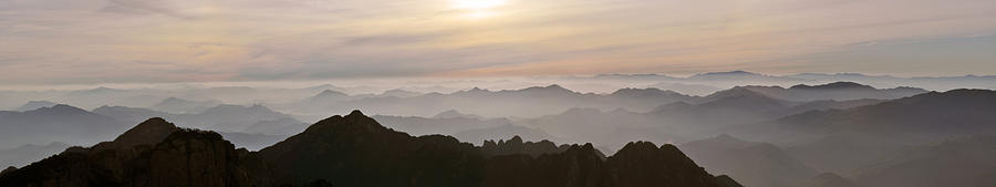 Huangshan Sunrise Panorama 1 Photograph by Jason Chu