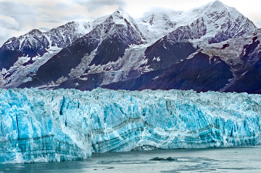 Hubbard Glacier and Mountain Range Photograph by Don Mennig