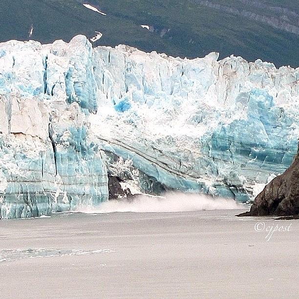 Nature Photograph - Hubbard Glacier Calving! #alaska by Cynthia Post