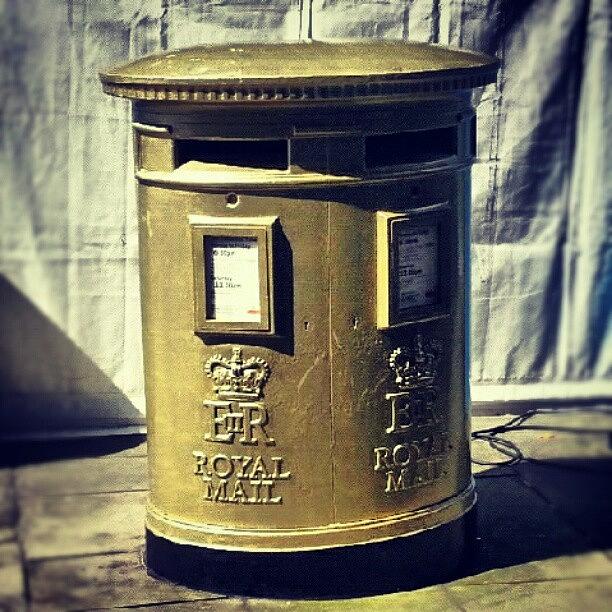 England Photograph - Huddersfield Golden Post Box! #teamgb by Phil Marshall