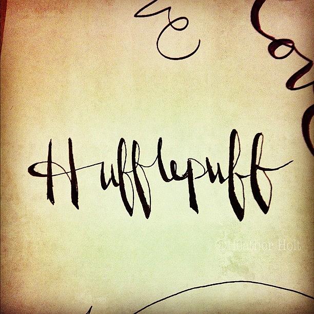 Typography Photograph - Hufflepuff Is A Fun Word To Doodle. :) by Heather Holt