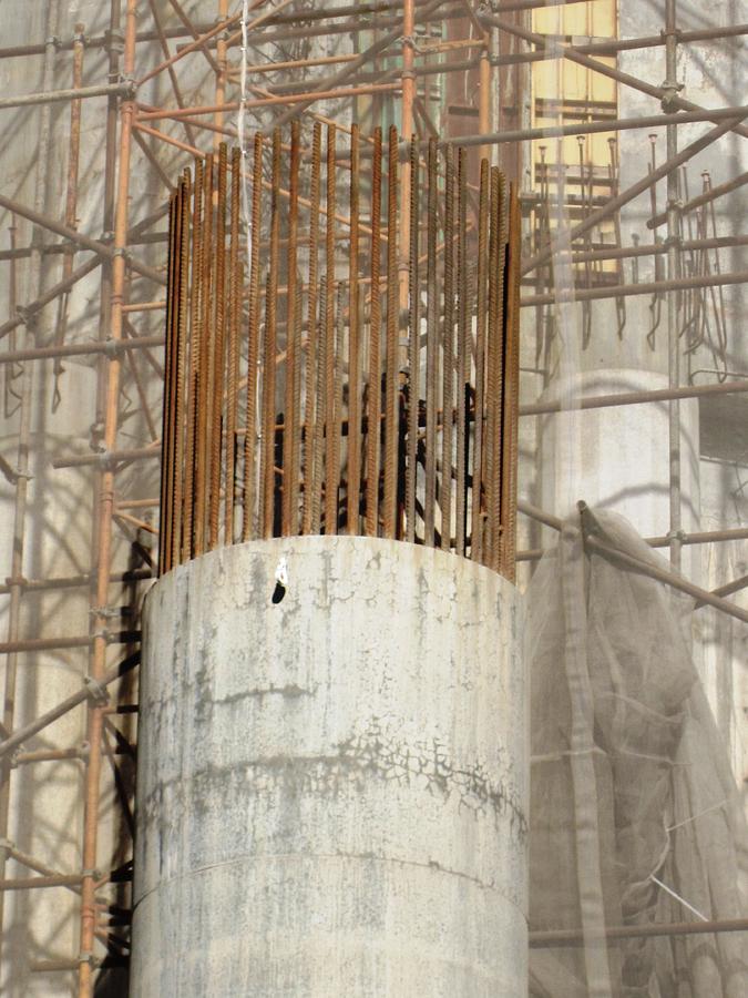 Huge Reinforced Column Used for Construction At Sagrada Familia Church Barcelona Spain Photograph by John Shiron