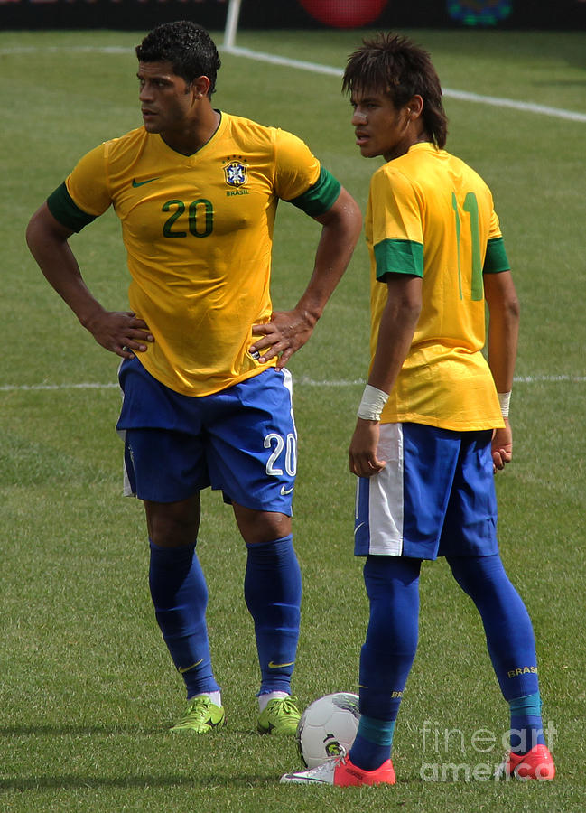 Hulk and Neymar Ready for the Shot Photograph by Lee Dos Santos