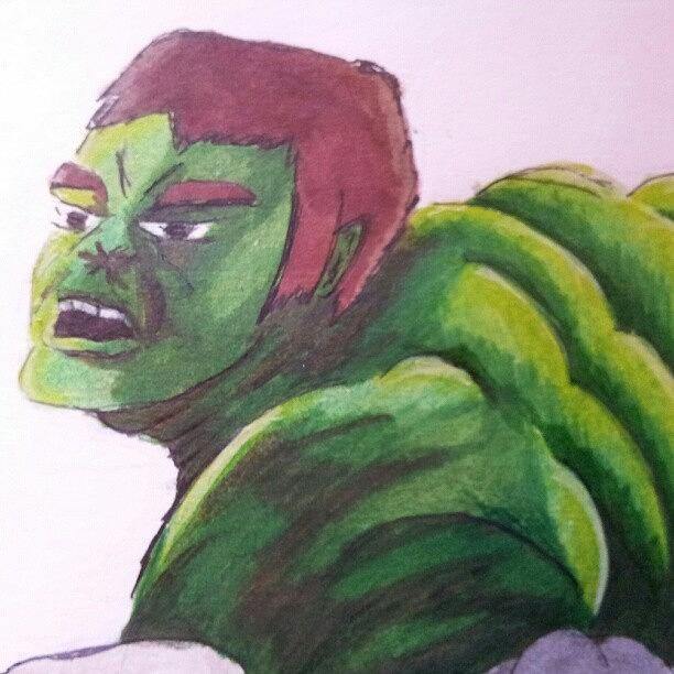 Hulk; Watercolours, Prismacolour Photograph by Rhomany Scattergood
