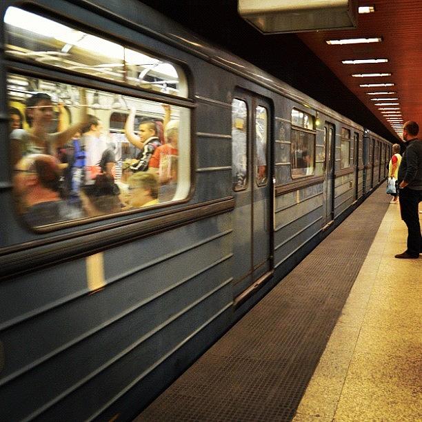 Budapest Photograph - Human Cattle Carriage. #metro #subway by Richard Randall